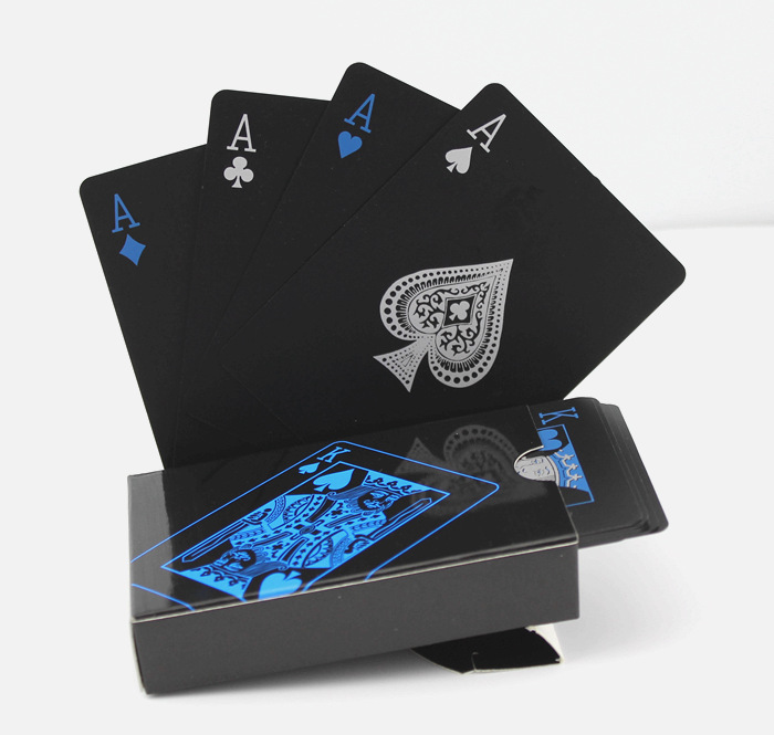 Waterproof Pure Black Plastic Poker Table Game Card PVC Magic Foreign Trade Poker Card Waterproof Pure Black Plastic Poker Table Game Card PVC Magic Foreign Trade Poker Card