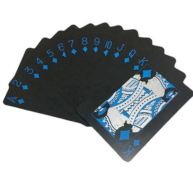 Waterproof Pure Black Plastic Poker Table Game Card PVC Magic Foreign Trade Poker Card Waterproof Pure Black Plastic Poker Table Game Card PVC Magic Foreign Trade Poker Card