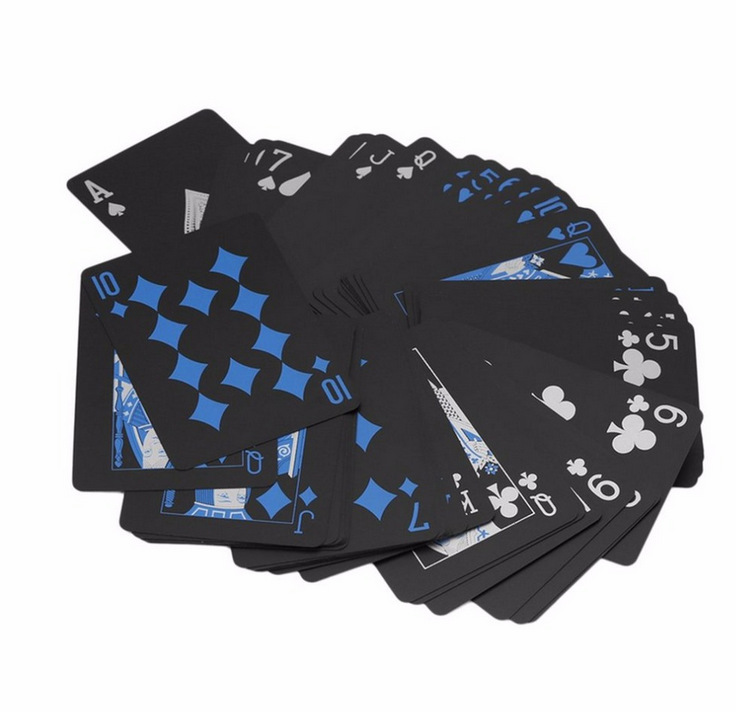 Waterproof Pure Black Plastic Poker Table Game Card PVC Magic Foreign Trade Poker Card Waterproof Pure Black Plastic Poker Table Game Card PVC Magic Foreign Trade Poker Card