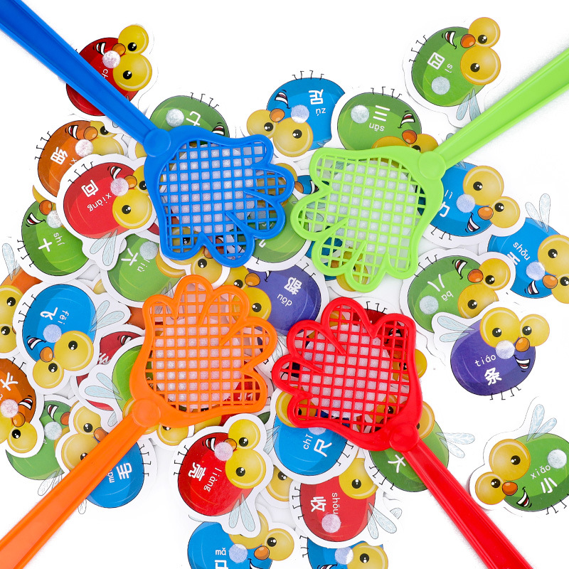 Child Racket Flyswatter Puzzle Parent-Child Interaction Toys English Table Game Card Concentration Training High Frequency Words