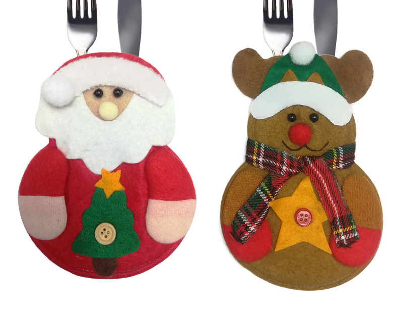 Christmas Decoration Supplies Gift Christmas Table Supplies Christmas Snowman Knife and Fork Bag Knife and Fork Cover Christmas Decoration Supplies Gift Christmas Table Supplies Christmas Snowman Knife and Fork Bag Knife and Fork Cover