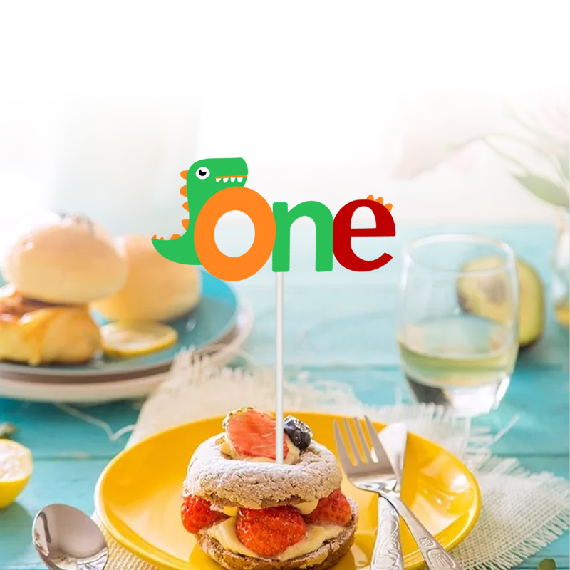 Birthday Party Decoration Dining-Table Decoration Dinosaur Theme Dinosaur One Cake Inserting Card