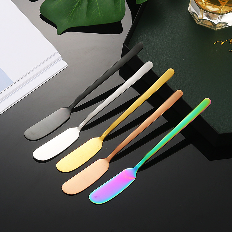 304 Stainless Steel Western Food Butter Knife Cream Cheese Butter Jam Butter Knife Table Knife Gift Creative Multi-Color