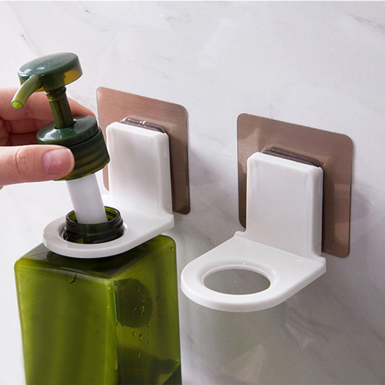 Hotel Hand Sanitizer Bottle Press Bathroom Soap Dispenser Holder Bathroom Brushed Wall Hanging Shower Gel Rack