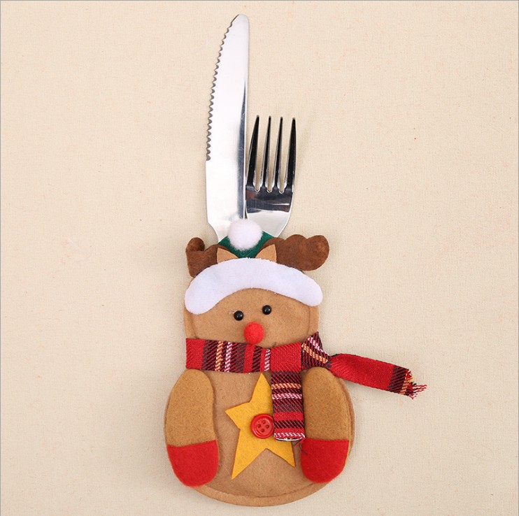 Christmas Decorations Christmas Dining-Table Decoration Christmas Tableware Set Santa Claus Knife and Fork Set