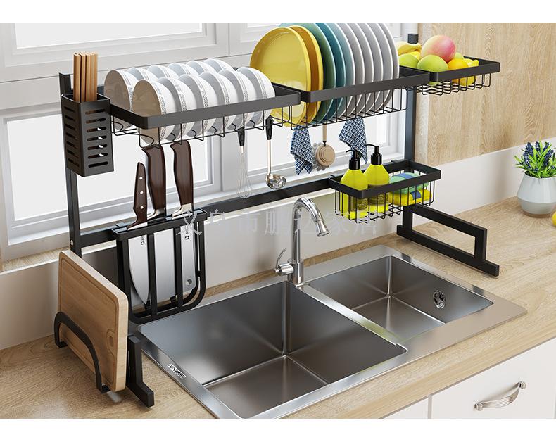 Stainless steel sink rack kitchen rack sink table top drain bowl knife chopstick kitchenware storage rack kitchen sink Stainless steel sink rack kitchen rack sink table top drain bowl knife chopstick kitchenware storage rack kitchen sink