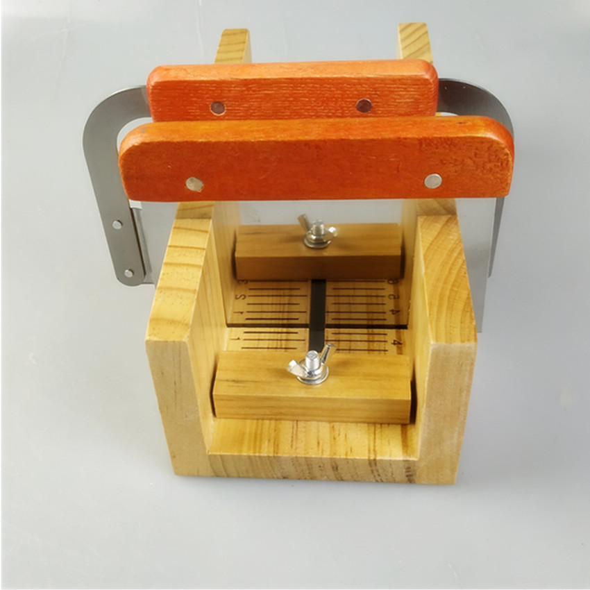 Handmade Soap Soap Cutter Solid Wood Double Card Slot Cutting Soap Table plus Wave Flat Knife Matching Set Special Offer