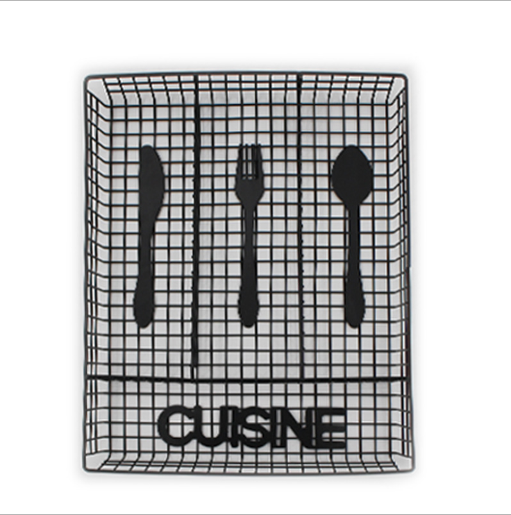 Four-Grid Tableware Storage Box Kitchen Restaurant Hotel Draining Table-Type Knife and Fork Metal Storage Basket