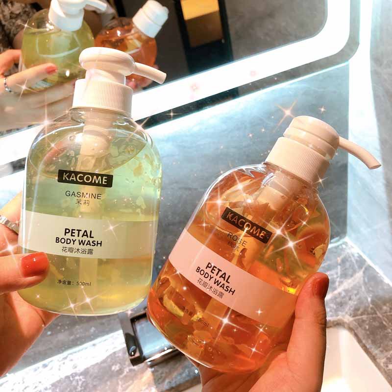 Carkou Perfume Petals Body Lotion Jasmine Rose Fragrance Petals Shower Gel Fragrance Moisturizing Bath Lotion