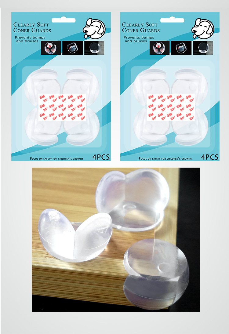 Stickers-Free Blister Blister Card 4 Pack L-Shaped Spherical Smiley Face Transparent Bumper Angle Baby Table Coffee Table Glass Corner Protector Stickers-Free Blister Blister Card 4 Pack L-Shaped Spherical Smiley Face Transparent Bumper Angle Baby Table Coffee Table Glass Corner Protector