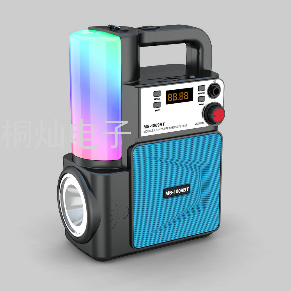 New Ms1810 Wireless Portable Card Portable Bluetooth Audio with LED Flashlight Colorful Table Lamp Radio