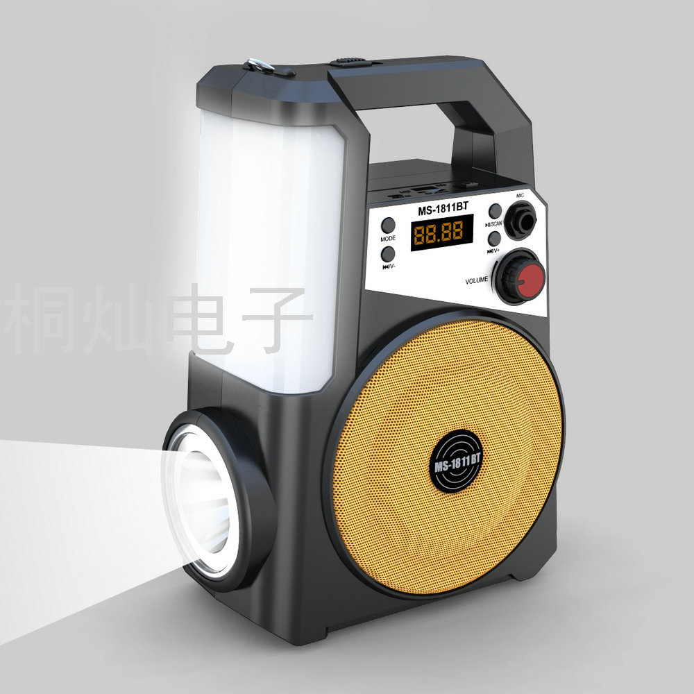 New Ms1810 Wireless Portable Card Portable Bluetooth Audio with LED Flashlight Colorful Table Lamp Radio