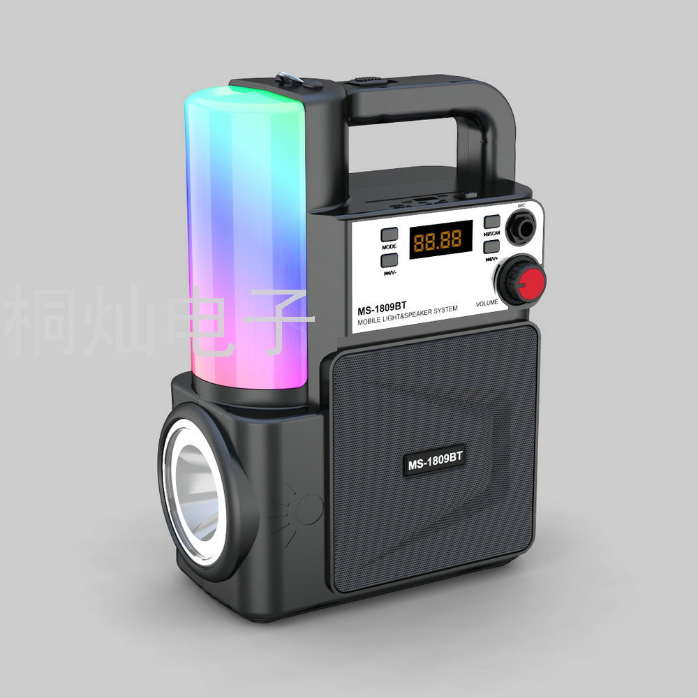 New Ms1810 Wireless Portable Card Portable Bluetooth Audio with LED Flashlight Colorful Table Lamp Radio