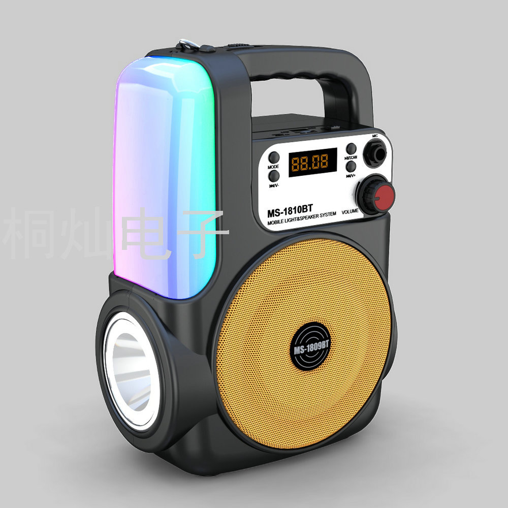 New Ms1810 Wireless Portable Card Portable Bluetooth Audio with LED Flashlight Colorful Table Lamp Radio