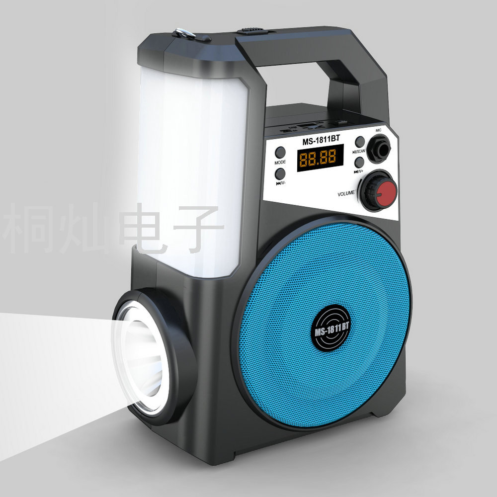 New Ms1810 Wireless Portable Card Portable Bluetooth Audio with LED Flashlight Colorful Table Lamp Radio