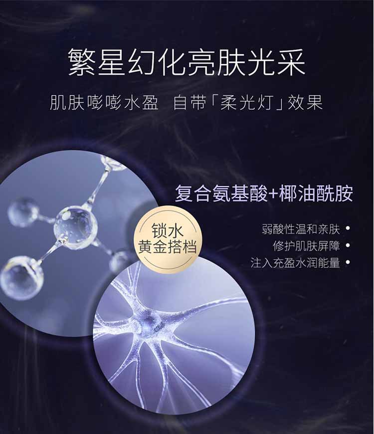 Carcome Starry Sky Shining Skin Rejuvenation Shower Gel Moisturizing Skin Rejuvenation Elastic Glossy Clean and Refreshing Fragrant Whole Body Shower Gel