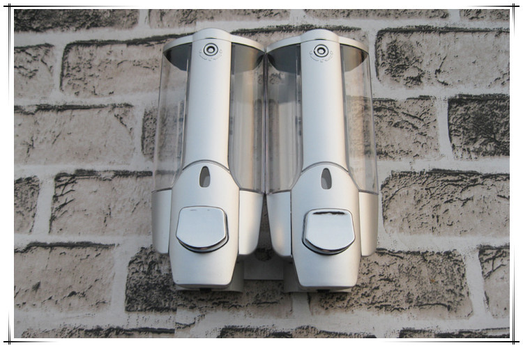 Silver Color Family Double-End Soap Dispenser Shower Gel Box Shampoo Box 2-in-1 Shampoo Shower Gel Bottle