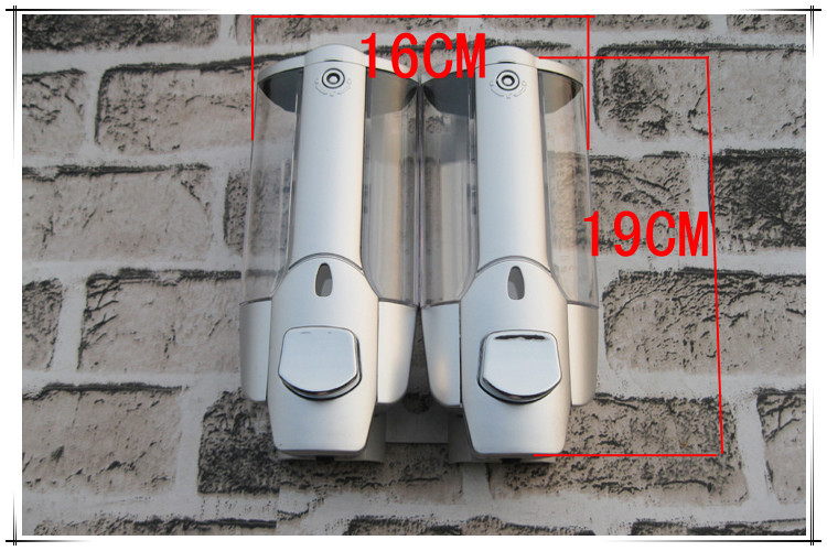 Silver Color Family Double-End Soap Dispenser Shower Gel Box Shampoo Box 2-in-1 Shampoo Shower Gel Bottle