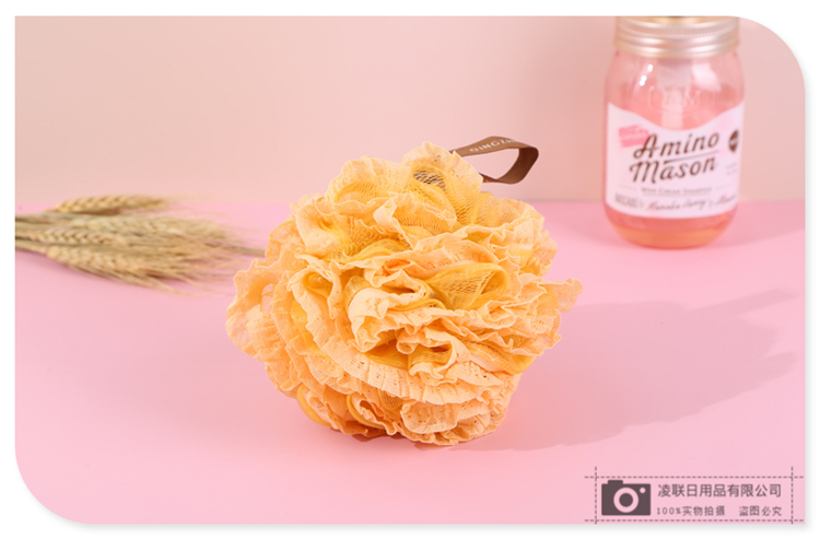 With Lanyard Design Multi-Color Bath Loofah Bath Salt Mesh Sponge Bath Foaming Bath Large Size Bath Ball Mesh Sponge