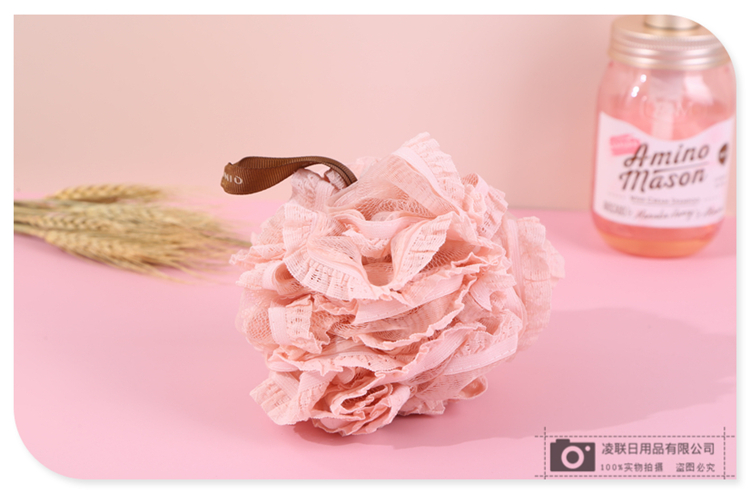 With Lanyard Design Multi-Color Bath Loofah Bath Salt Mesh Sponge Bath Foaming Bath Large Size Bath Ball Mesh Sponge