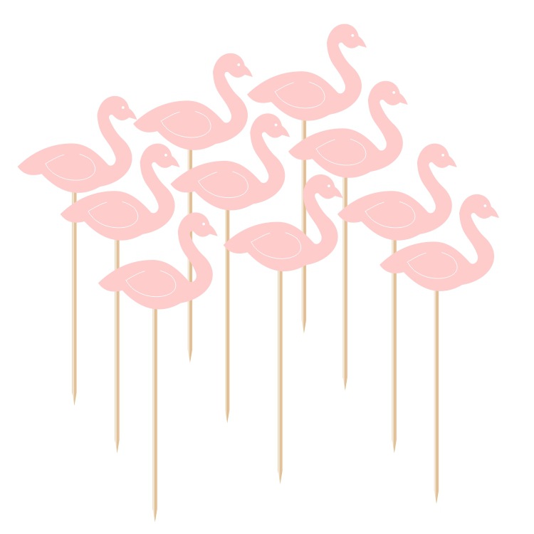Flamingo Small Card Wedding Dessert Table Arrangement Party Bamboo Stick Small Decorative Flag Birthday Cake CrossBorder