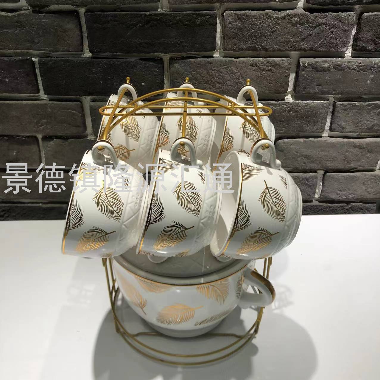 Jingdezhen Ceramic Soup Pot Set Dual-Sided Stockpot Noodle Cup Freshness Bowl Storage Tank Casserole Electric Soup Pot