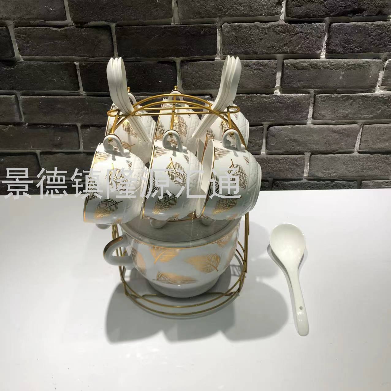 Jingdezhen Ceramic Soup Pot Set Dual-Sided Stockpot Noodle Cup Freshness Bowl Storage Tank Casserole Electric Soup Pot