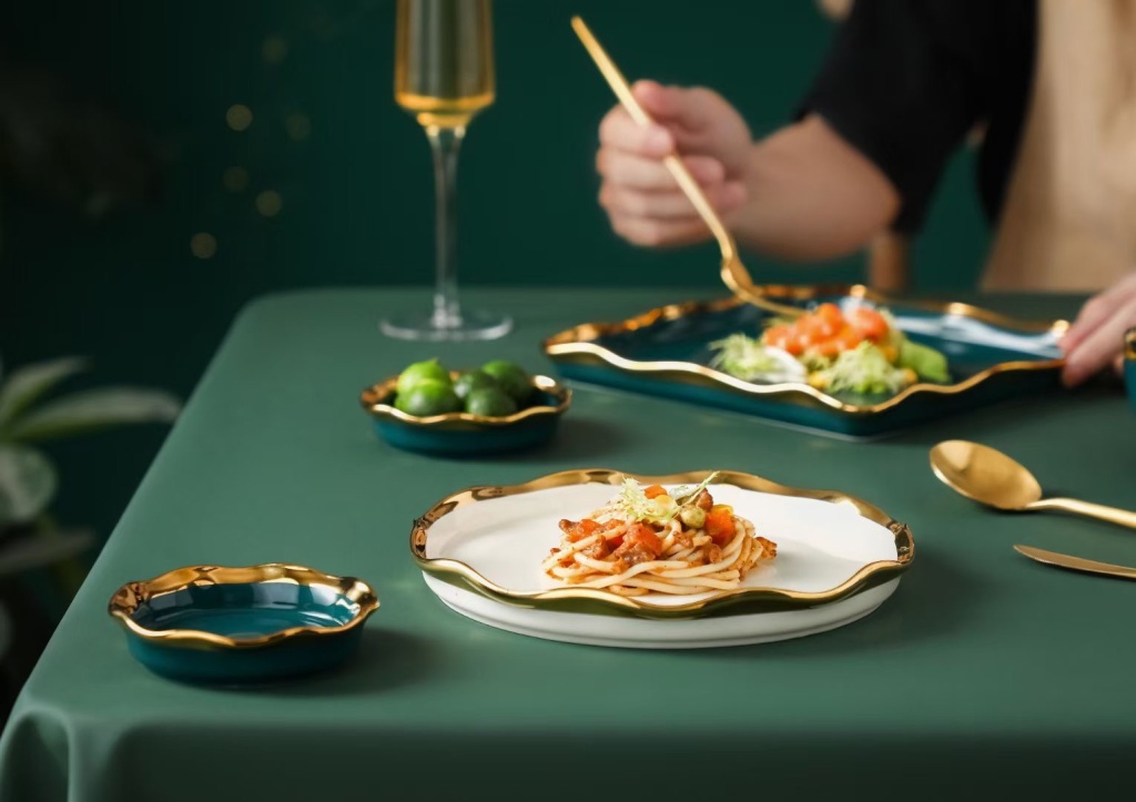 Entry Lux Style Plate Ceramic Bowl Ceramic Plate Pizza Plate Sauce Dish Soup Bowl Fish Dish Sushi Plate