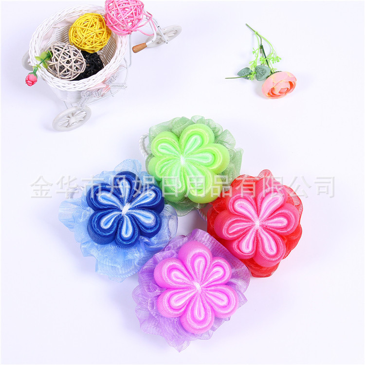 Factory Direct Sales Hot Sale High Quality Fine Mesh Plum Blossom Bath Flower Mixed Color Bath Ball Environmental Protection PE BATH ESSENTIAL