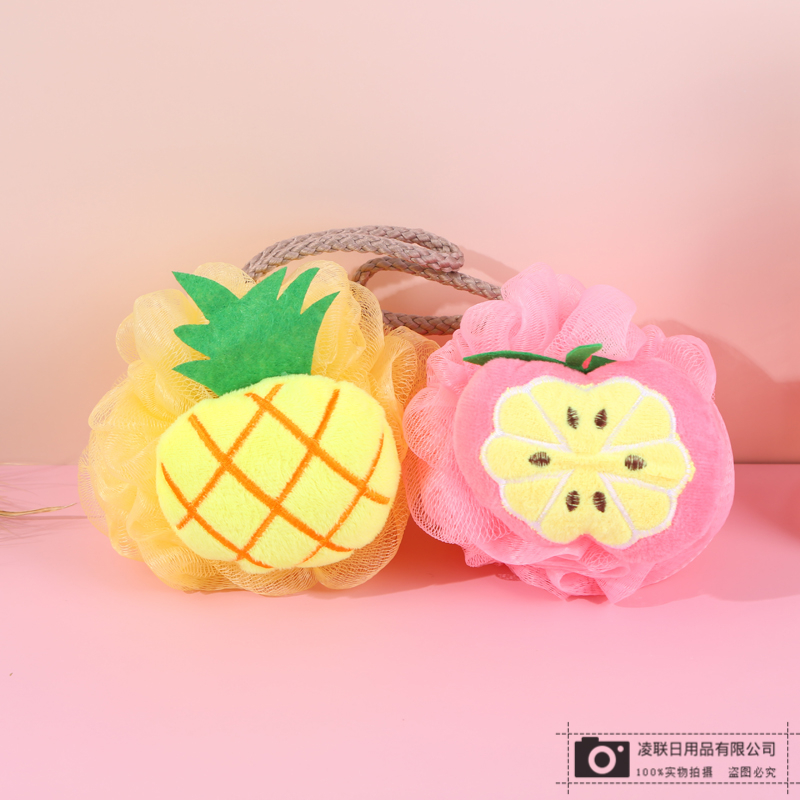 Cute Fruit-like Skin-Friendly Soft Bath Bath Ball High-Density Mesh Bath Towel Back Rubbing Bath Ball