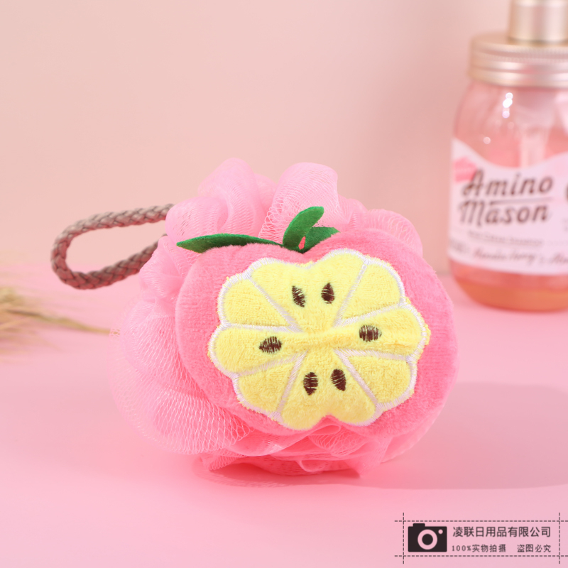 Cute Fruit-like Skin-Friendly Soft Bath Bath Ball High-Density Mesh Bath Towel Back Rubbing Bath Ball