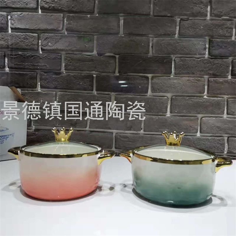 New Korea Soup Pot Binaural Soup Bowl Noodle Bowl Ramen Bowl Noodle Bowl Instant Noodle Bowl Noodle Bowl South Africa Kitchen Tableware Export Ceramic Soup Bowl