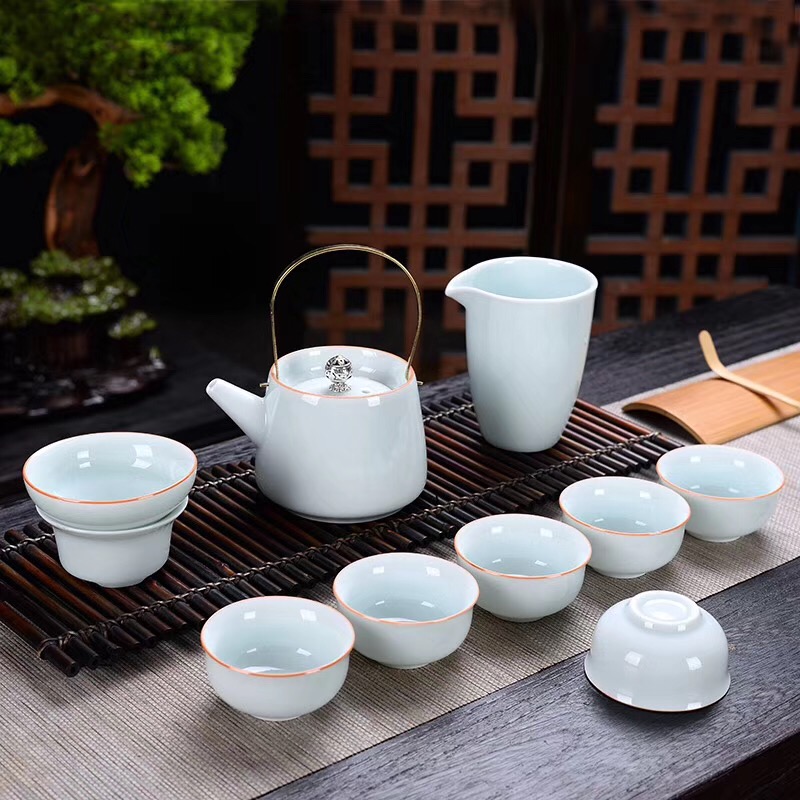 Tea set teacup teapot travel Tea set ceramic cover bowl jingdezhen ceramic pot kung fu Tea set Tea pot