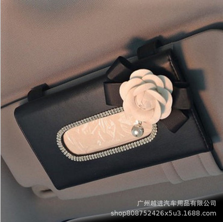 Diamond Swan Car Sunshade Tissue Box Tissue Box for Car Camellia Hanging Crown Tissue Box Daisy