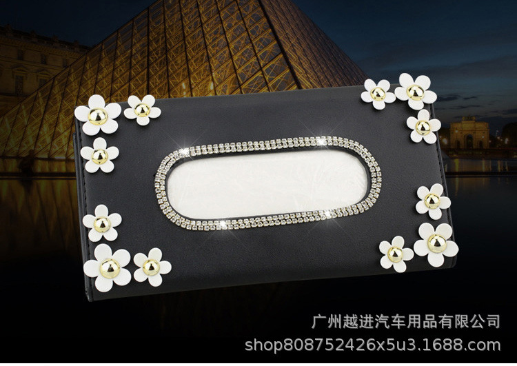 Diamond Swan Car Sunshade Tissue Box Tissue Box for Car Camellia Hanging Crown Tissue Box Daisy