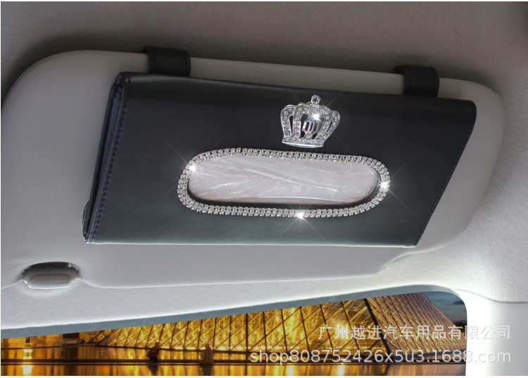 Diamond Swan Car Sunshade Tissue Box Tissue Box for Car Camellia Hanging Crown Tissue Box Daisy