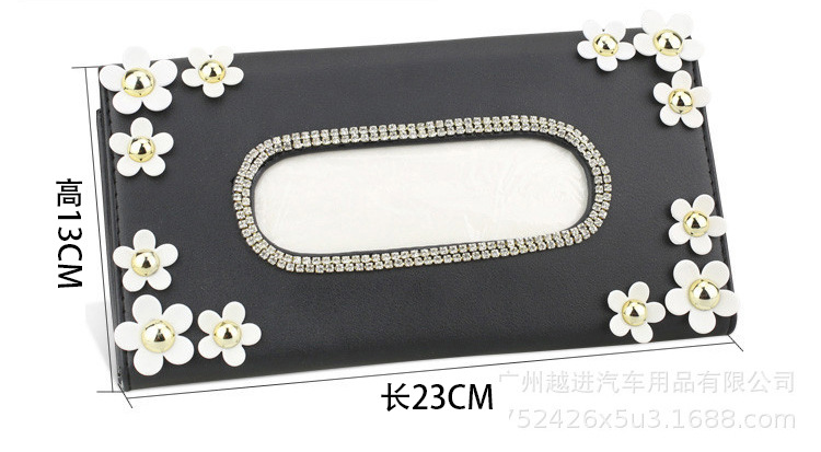 Diamond Swan Car Sunshade Tissue Box Tissue Box for Car Camellia Hanging Crown Tissue Box Daisy