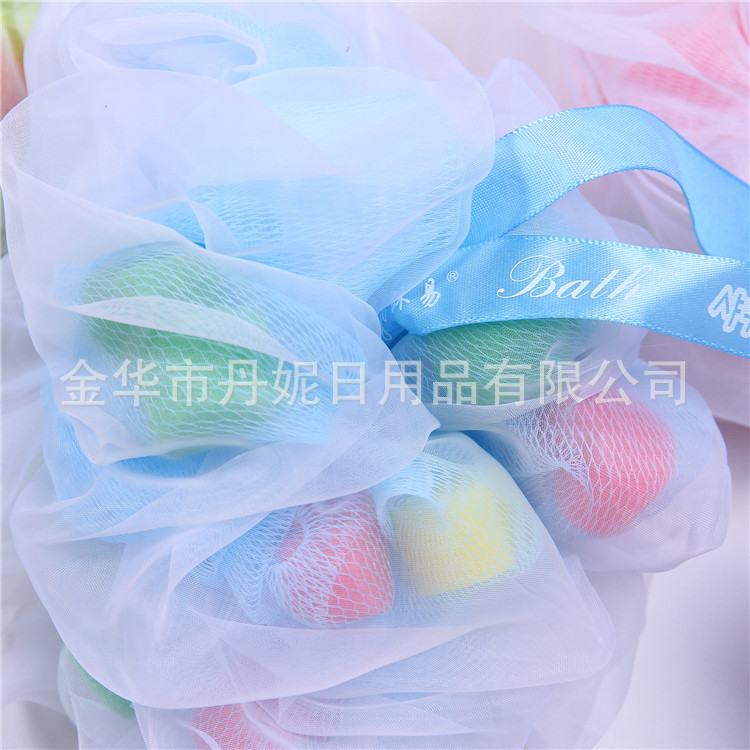 Factory Direct Sales Popular High Quality Gauze Color Bath Flower Heart-Shaped Sponge Bath Ball High Quality Ribbon Factory Direct Sales Popular High Quality Gauze Color Bath Flower Heart-Shaped Sponge Bath Ball High Quality Ribbon
