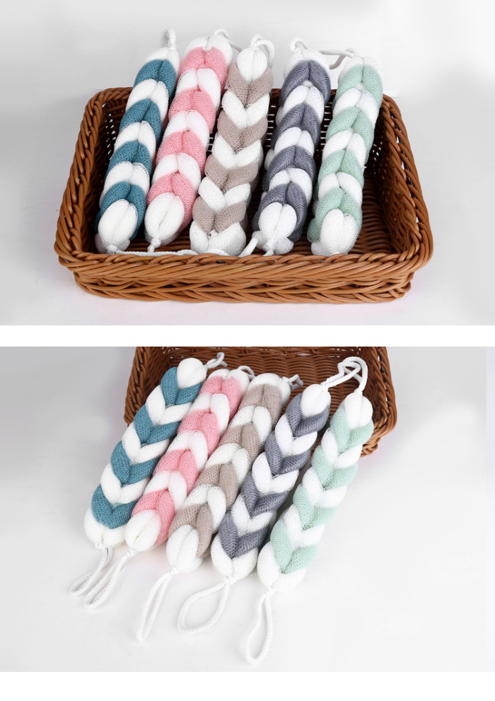 Japanese style wind bath bar long strip bath bar back rub bath ball rub bath towel pull back a magic weapon