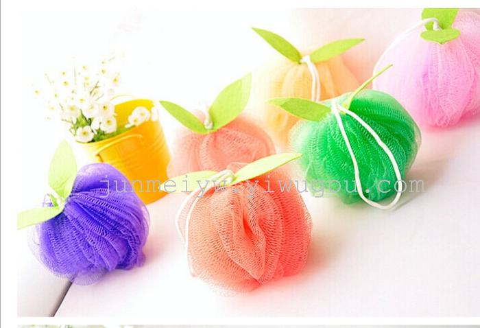 Pumpkin flower bath ball fresh green leaf bath flower bath, bath and bath sponge bath.