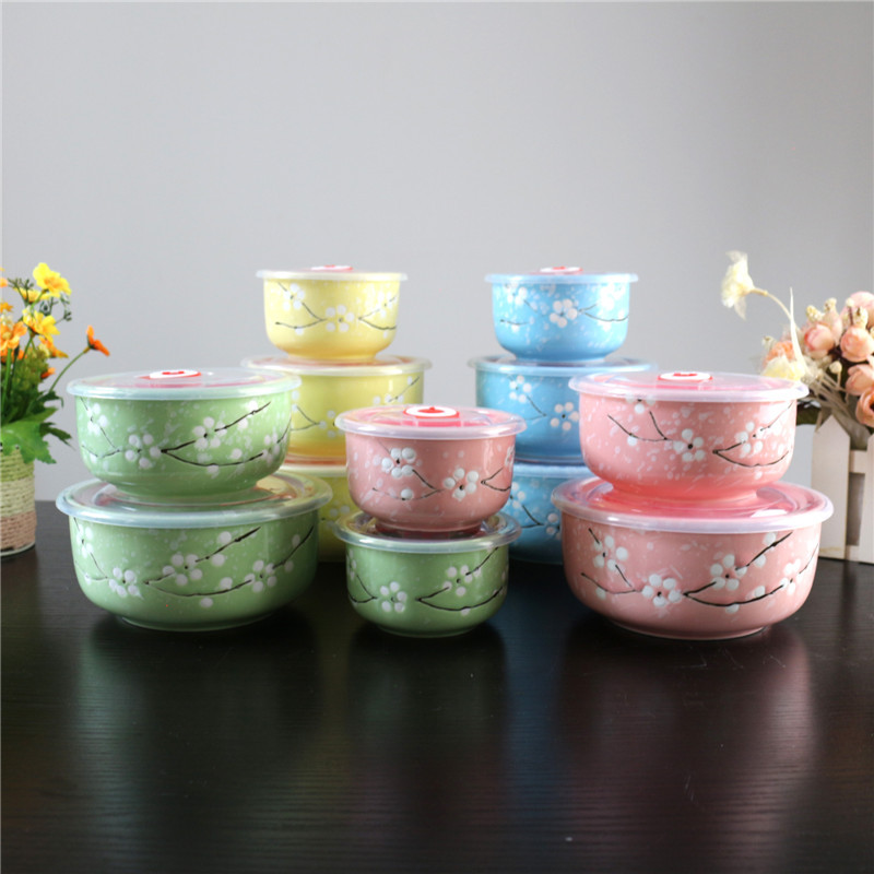 Ceramic Freshness Bowl Three-Piece Microwave Oven Freshness Bowl Gift Box Snowflake Glaze Meeting Sale Gift Wedding Return Set Ceramic Freshness Bowl Three-Piece Microwave Oven Freshness Bowl Gift Box Snowflake Glaze Meeting Sale Gift Wedding Return Set