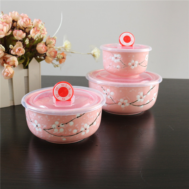 Ceramic Freshness Bowl Three-Piece Microwave Oven Freshness Bowl Gift Box Snowflake Glaze Meeting Sale Gift Wedding Return Set Ceramic Freshness Bowl Three-Piece Microwave Oven Freshness Bowl Gift Box Snowflake Glaze Meeting Sale Gift Wedding Return Set