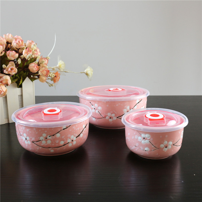 Ceramic Freshness Bowl Three-Piece Microwave Oven Freshness Bowl Gift Box Snowflake Glaze Meeting Sale Gift Wedding Return Set Ceramic Freshness Bowl Three-Piece Microwave Oven Freshness Bowl Gift Box Snowflake Glaze Meeting Sale Gift Wedding Return Set