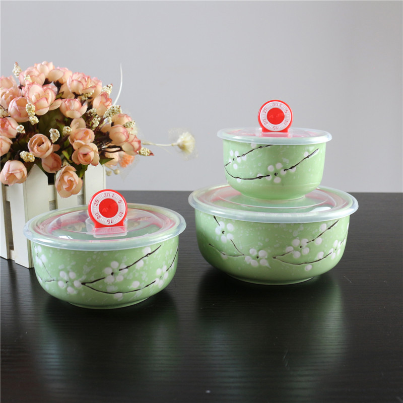 Ceramic Freshness Bowl Three-Piece Microwave Oven Freshness Bowl Gift Box Snowflake Glaze Meeting Sale Gift Wedding Return Set Ceramic Freshness Bowl Three-Piece Microwave Oven Freshness Bowl Gift Box Snowflake Glaze Meeting Sale Gift Wedding Return Set