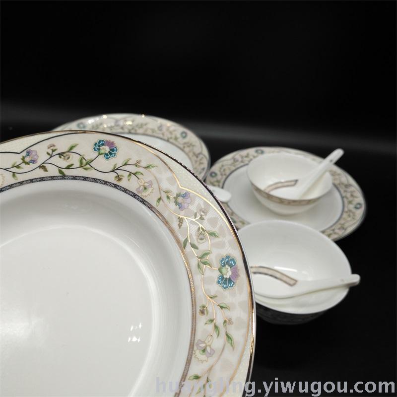 Ceramic tableware porcelain bowl set Jingdezhen China ceramic bowl disc wholesale