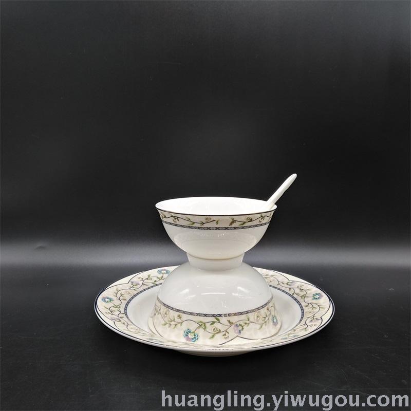 Ceramic tableware porcelain bowl set Jingdezhen China ceramic bowl disc wholesale
