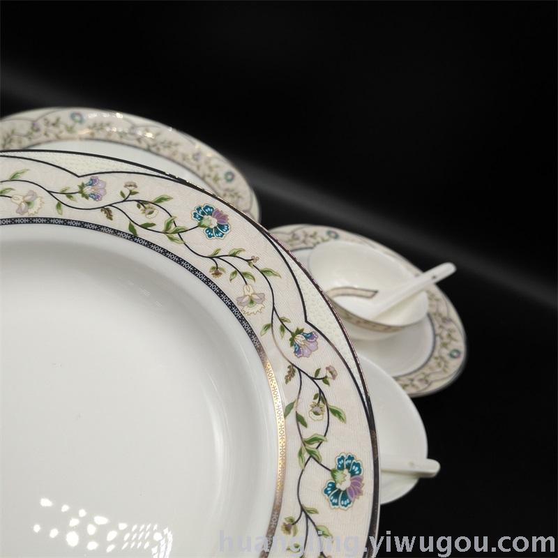 Ceramic tableware porcelain bowl set Jingdezhen China ceramic bowl disc wholesale