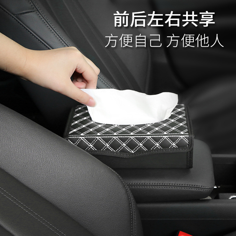 Deran Blessing Red Wine Folding Tissue Box Car Velcro Tissue Box Car Tissue Cover Car Tissue Dispenser Wholesale