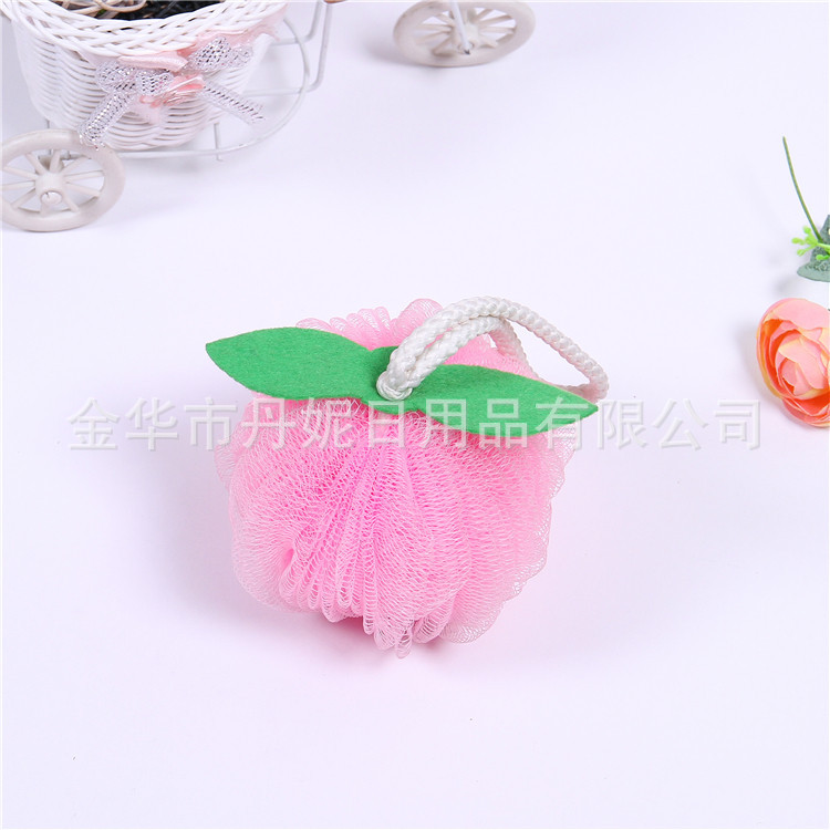 Factory Direct Sales Hot Sale Apple Bath Flower High Quality Cotton Rope Bath Ball Environmental Protection PE Foam Rich BATH ESSENTIAL
