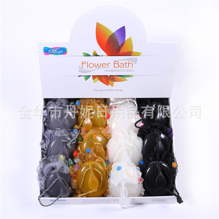 Factory Direct Sales Hot Sale Fine Mesh High Quality Bath Ball Bath Flower with Sponge Cover Handle Bath Flower